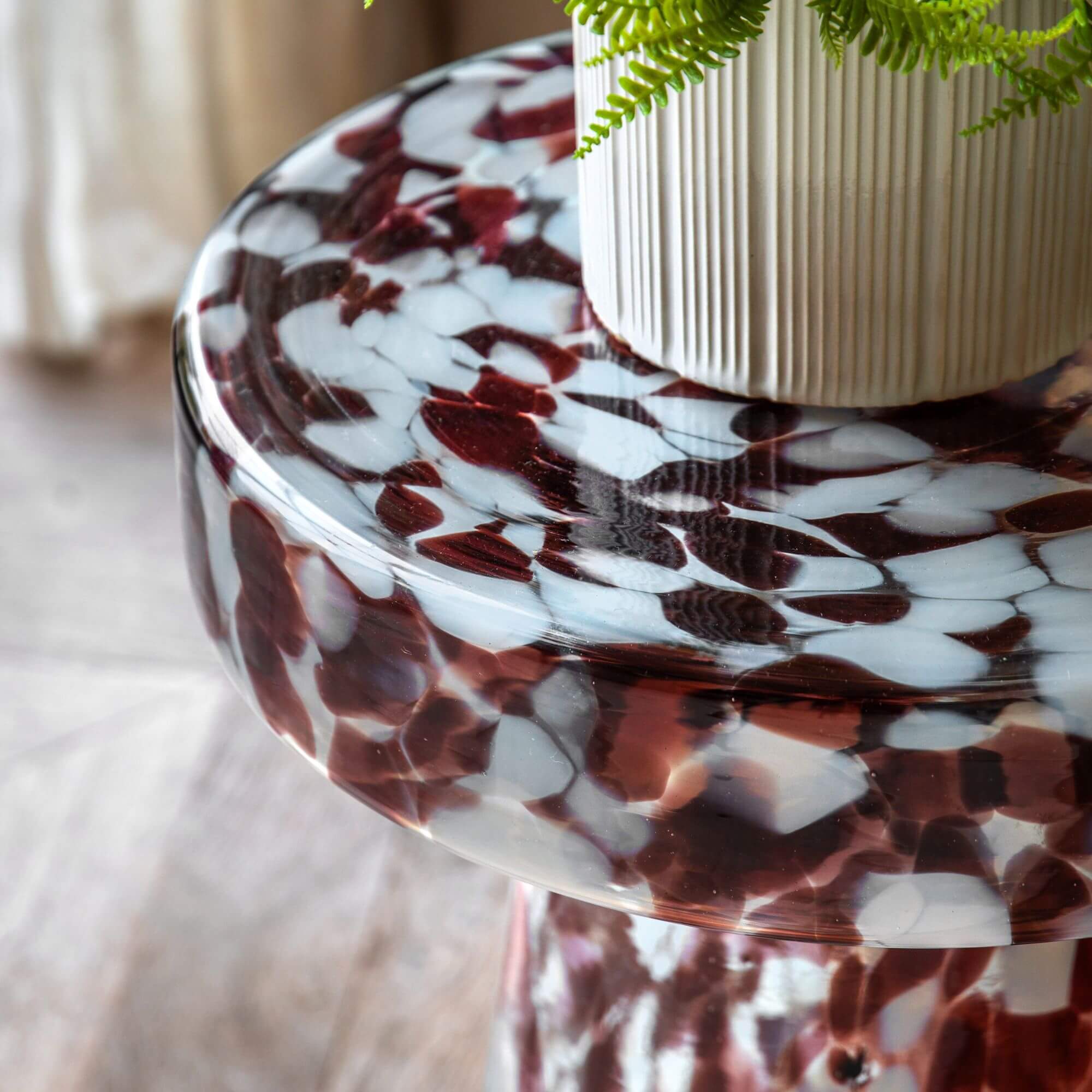 Colourful Textured Glass Side Table – Statement Design - Lee Longlands