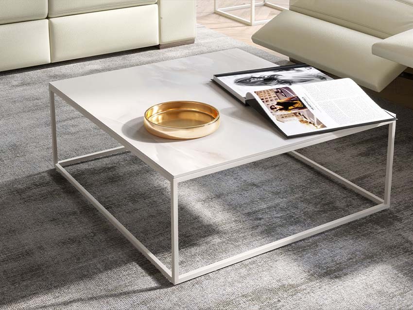 Natuzzi Editions Hydra Square Coffee Table - Taupe - Lee Longlands