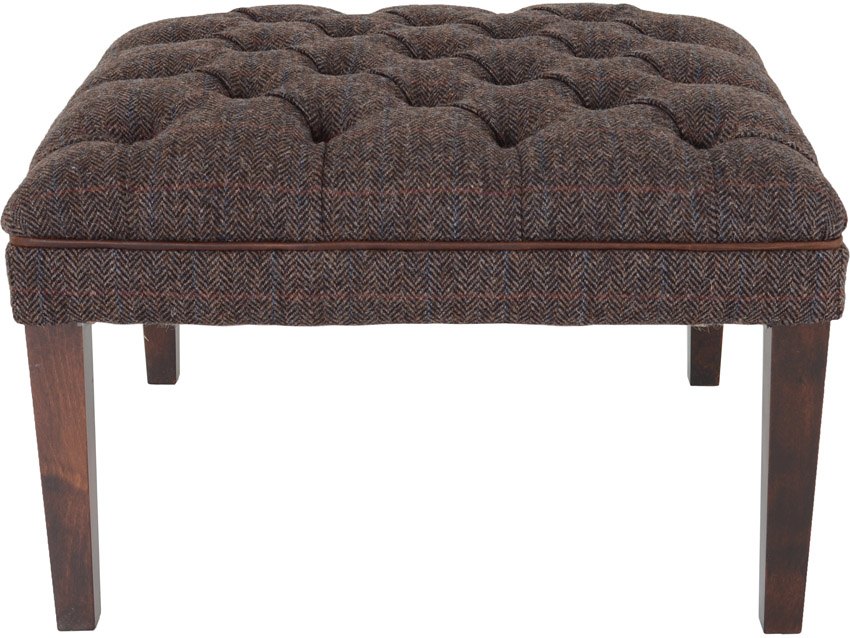 Tetrad Harris Tweed Mac Kenzie Buttoned Stool - Lee Longlands