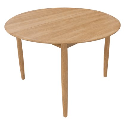 Malin Mid-Century Modern Round Extending Dining Table 110-140cm