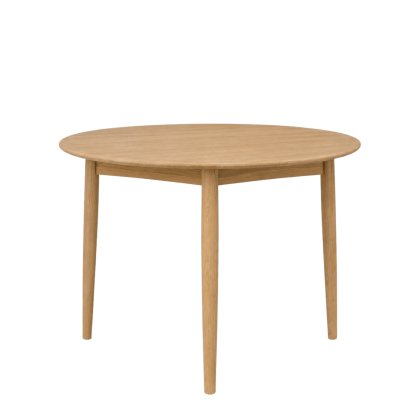 Malin Mid-Century Modern Round Extending Dining Table 110-140cm