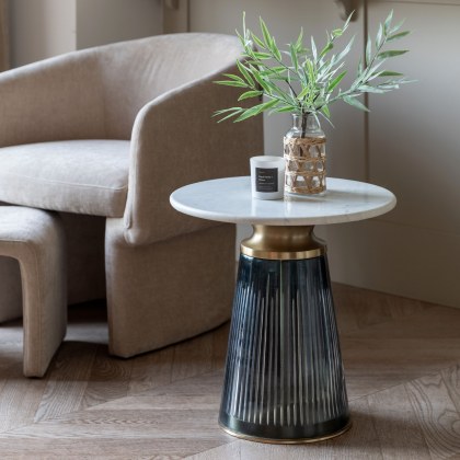 Tangier Glass & Marble Side Table