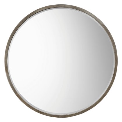 Higgins Round Mirror Antique Silver Higgins Round Mirror Antique Silver