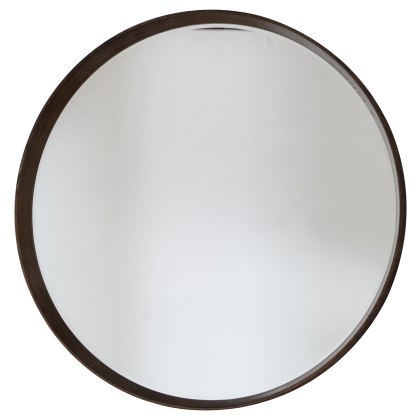 Keaton Round Mirror in Walnut