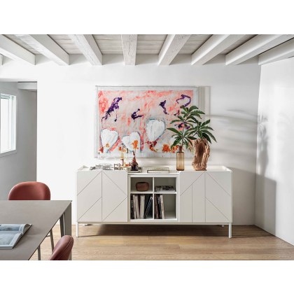 Bontempi Pica 202cm Sideboard with inside central shelf Veneer Wood