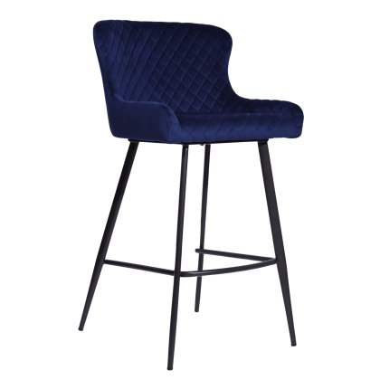Amine Bar Stool - Blue Velvet