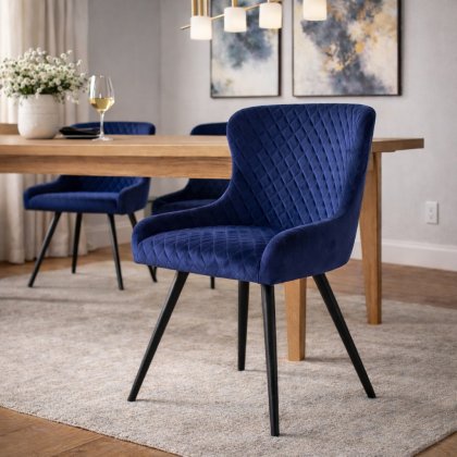 Amine Dining Chair - Blue Velvet Amine Dining Chair - Blue Velvet