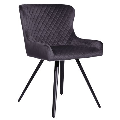 Amine Dining Chair - Grey Velvet Amine Dining Chair - Grey Velvet