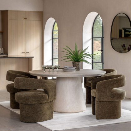 Sloane Green Boucle Dining Chair