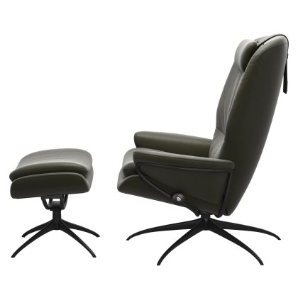 Stressless | Rome - Medium High Back Chair with Stool and Star Base