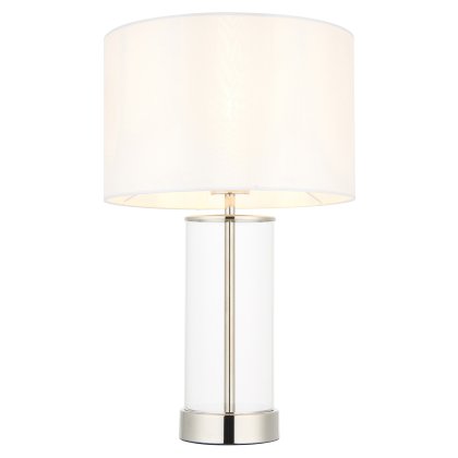 Lessina Table Lamp – Bright Nickel Finish Lessina Table Lamp – Bright Nickel Finish