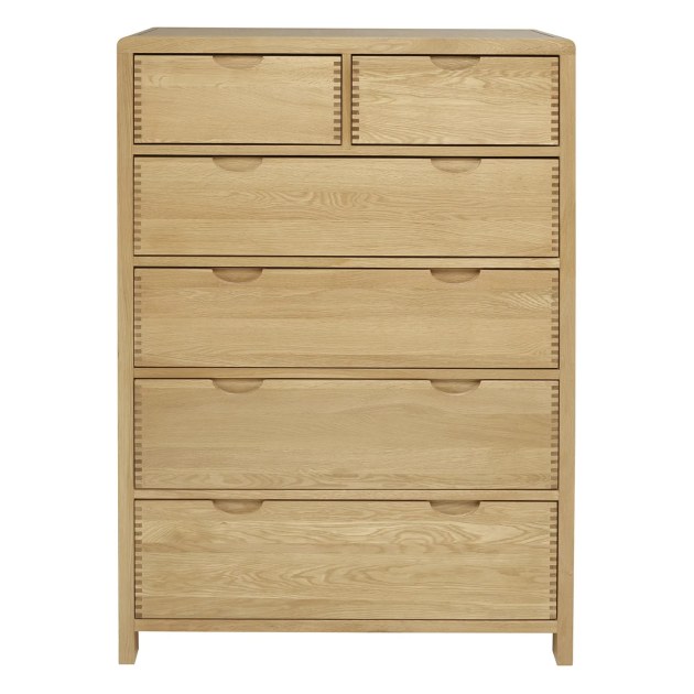 Ercol Bosco Bedroom Oak 6 Drawer Tall Wide Chest Ercol Bosco Bedroom Oak 6 Drawer Tall Wide Chest