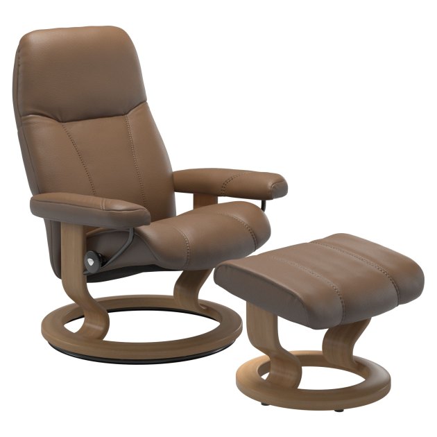 Stressless Consul Large Classic Recliner Chair & Stool Stressless Consul Large Classic Recliner Chair & Stool