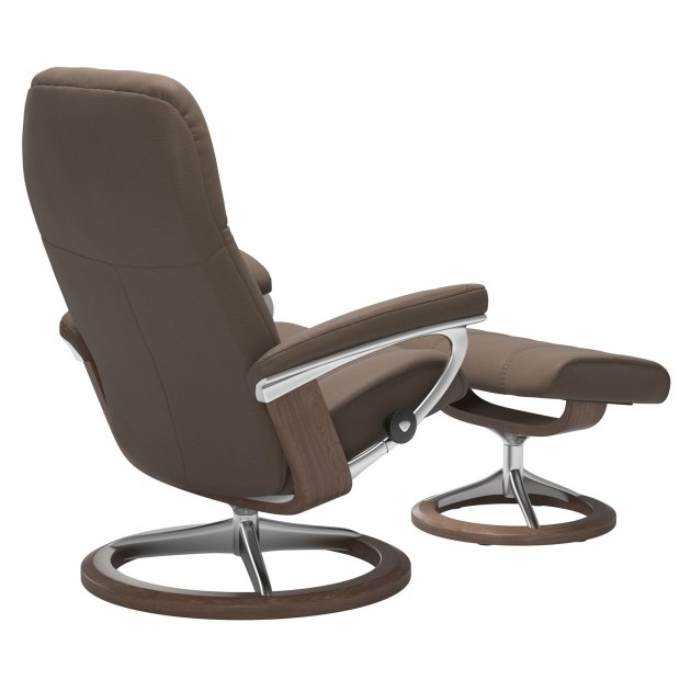 Stressless Consul Large Chair & Stool with Signature Base- QS