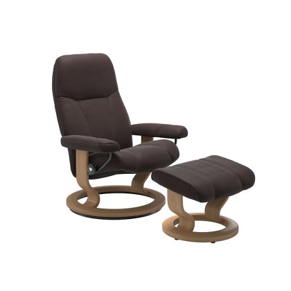 Stressless Consul Medium Classic Chair and Stool