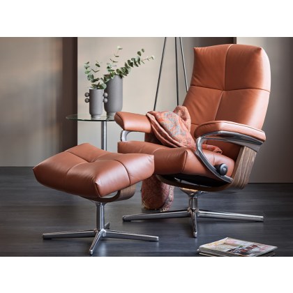 Stressless David Small Recliner Cross Small Recliner Chair & Stool