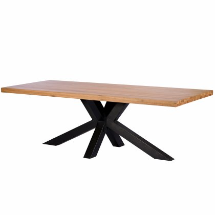 2.4m Oak Dining Table and 4 x Sam Chair Tan