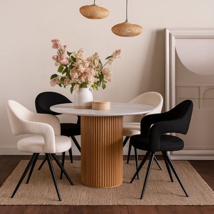 Raffi White & Black Dining Set Raffi White & Black Dining Set