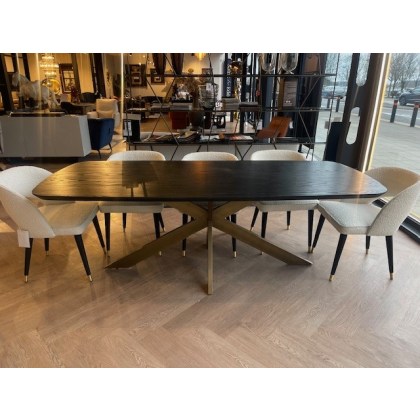 Chamberey Oval Dining Table & 6 Porto Boucle Dining Chairs