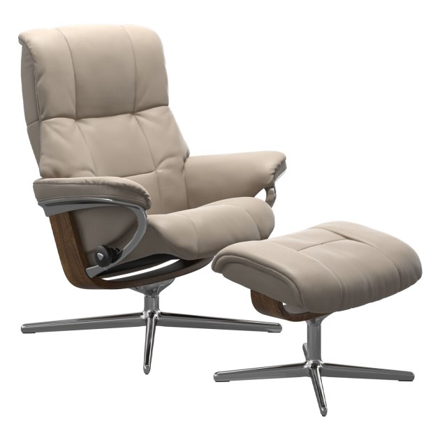 Stressless Mayfair Large Cross Base Chair & Stool Stressless Mayfair Large Cross Base Chair & Stool