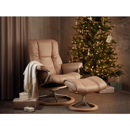 Stressless Mayfair Large Signature Base Chair & Stool Stressless Mayfair Large Signature Base Chair & Stool
