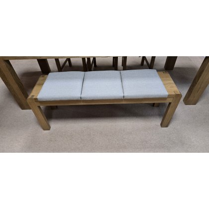 Nordic 1.65m Extending Dining Table, 3 Chairs, Bench & Cushions