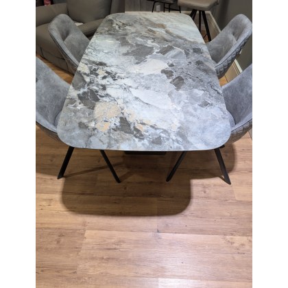 Bolsena, Ceramic Fixed Top Dining Table & 4 x Chairs