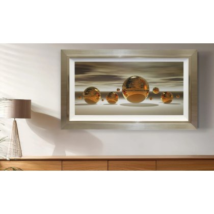 Golden Spheres Liquid Art