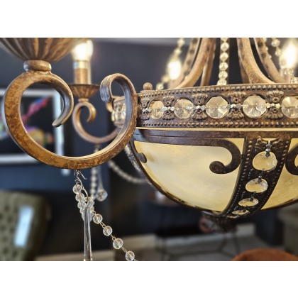 9 Light Crystal Bead Chandelier
