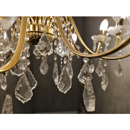 Gold Plate Pendeloque Pendant Chandelier