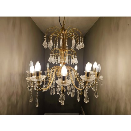 Gold Plate Pendeloque Pendant Chandelier Gold Plate Pendeloque Pendant Chandelier