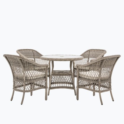 Menton 4 Seater Round Dining Set