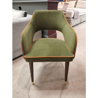 Syros Dining Chair Olive velvet fabric