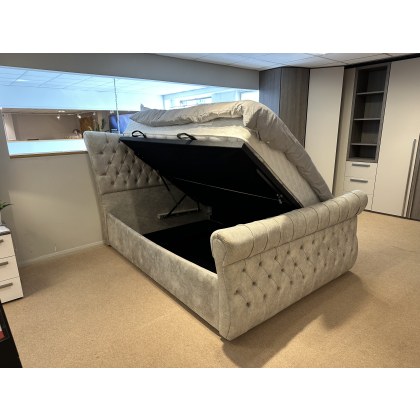 Brittany 5ft Ottoman Side Opening Bedframe in Grey fabric
