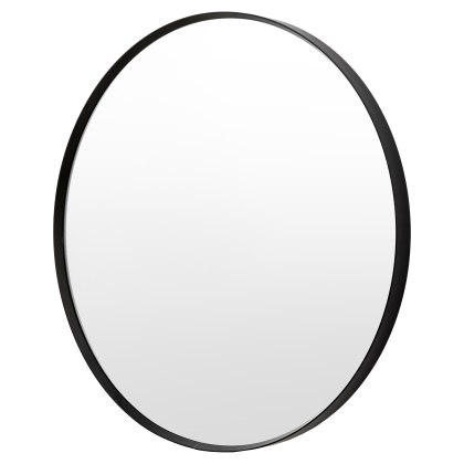 Holworth Small Round Mirror in Black