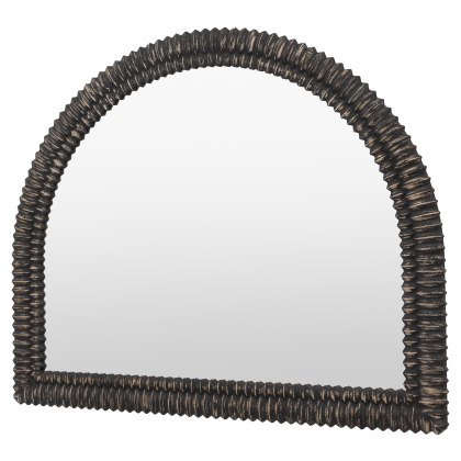 Pimlico Arch Overmantle Mirror in Blackwash