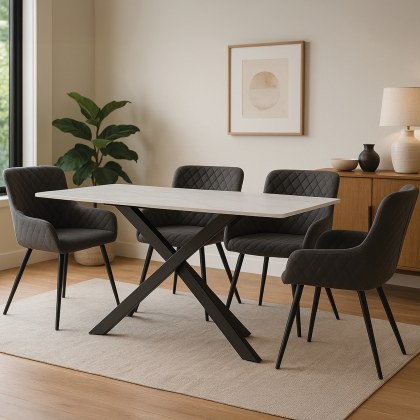 Amine 160-240cm Extendable Dining Table and 4 Chairs Amine 160-240cm Extendable Dining Table and 4 Chairs