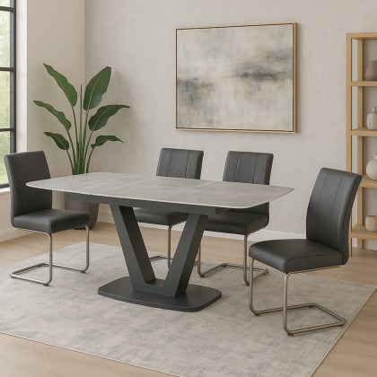 Tanaro 180-240cm Extendable Dining Table & 4 Chairs Tanaro 180-240cm Extendable Dining Table & 4 Chairs