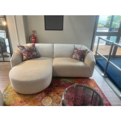 Pebble Large LHF Chaise Sofa, Cuddler Swivel Chair & Stool