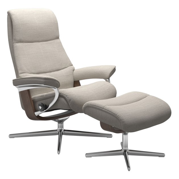 Stressless View Medium Cross Chair & Stool Stressless View Medium Cross Chair & Stool