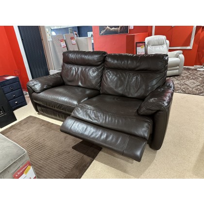 Olivia 3-Seater Sofa (213cm) with 2 Electric Power Recliners in Brown Leather