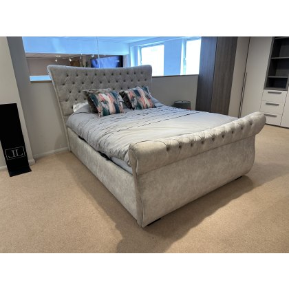 Brittany 5ft Ottoman Bedframe with Side Opening in Grey fabric Brittany 5ft Ottoman Bedframe with Side Opening in Grey fabric