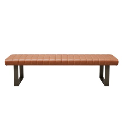 Yukon Retro Stitch Upholstered Bench in Tan
