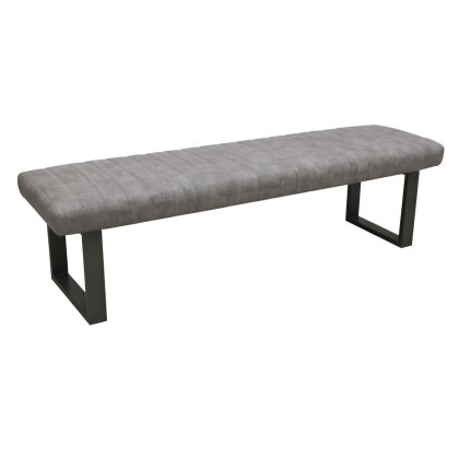 Yukon Retro Stitch Upholstered Bench in Graphite