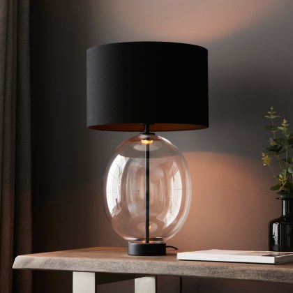 Kelda Oval Table Lamp – Black Finish