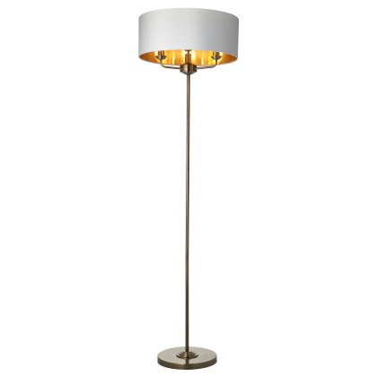 Highclere 3-Light Floor Lamp – Antique Brass Finish