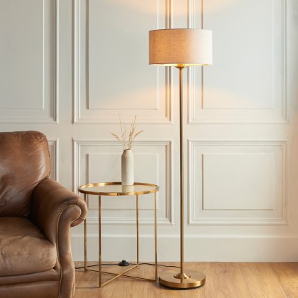 Highclere 3-Light Floor Lamp – Antique Brass Finish