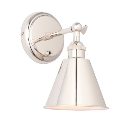Hal Wall Light, Bright Nickel Hal Wall Light, Bright Nickel