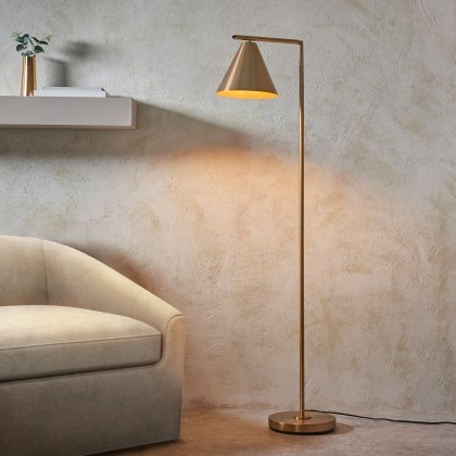 Cape Floor Light Antique Brass