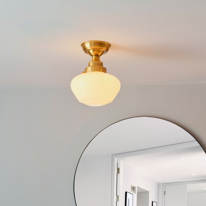 Camberley Ceiling Light Brass with Opal Glass